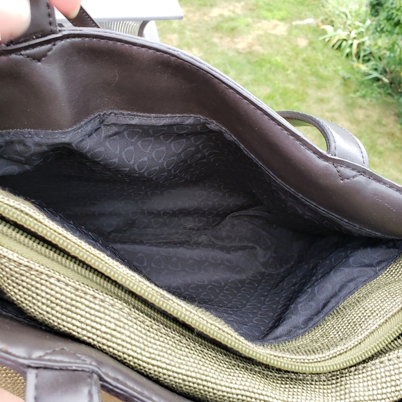 VINTAGE Bag LIZ CLAIBORNE Olive Green Roomy Vegan - Picture 10 of 13